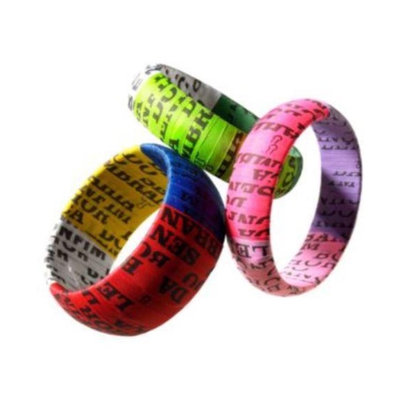 RED/BLUE/YELLOW Brazilian-Eco Bangle MEDIUM Size - Picture 2 of 3